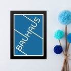 Quadro Decorativo Azul - Tipografia Bauhaus 33x24cm Moldura P