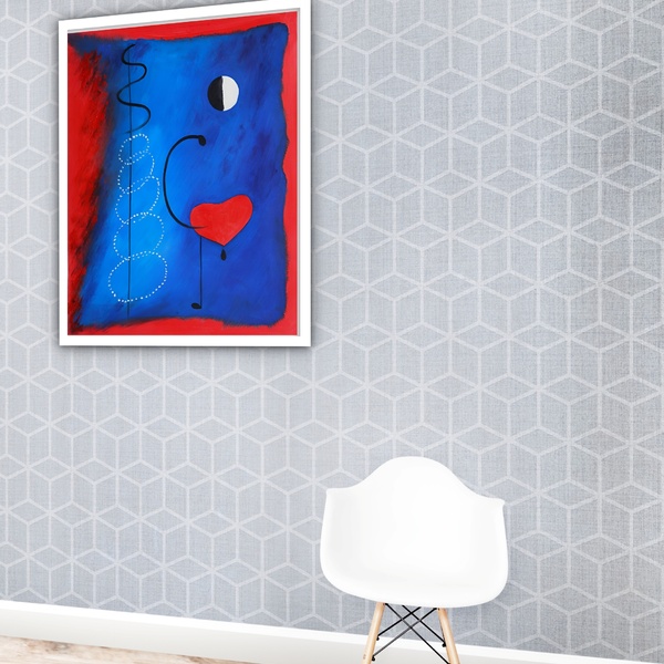 Quadro Decorativo Bailarina Miró  - 70x50cm Moldura Branca