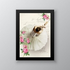 Quadro Decorativo Bailarina Vintage 24x18cm - Com Vidro Moldu