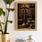 Quadro Decorativo Balança Direito 33x24cm Moldura Branca