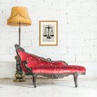 Quadro Decorativo Balança Vintage 33x24cm Moldura Branca