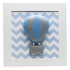 Quadro Decorativo Balão Chevron Azul Quarto Bebê Infantil