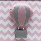 Quadro Decorativo Balão Chevron Rosa Quarto Bebê Infantil
