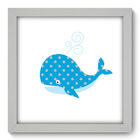 Quadro Decorativo - Baleia Bolinhas - 22cm X 22cm - 044qdbb