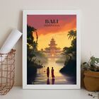 Quadro Decorativo Bali - Indonésia 33x24cm - Com Vidro Moldur