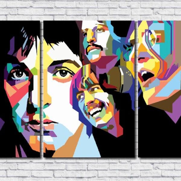 Quadro Decorativo Banda Rock The Beatles 3 Peças | Leroy Merlin