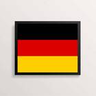 Quadro Decorativo Bandeira Alemanha 33x24cm - Com Vidro Moldu