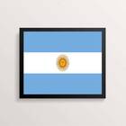 Quadro Decorativo Bandeira Argentina 33x24cm - Com Vidro Mold
