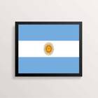 Quadro Decorativo Bandeira Argentina 33x24cm Moldura:madeira