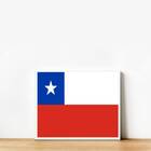Quadro Decorativo Bandeira Chile 33x24cm Moldura:madeira Bran