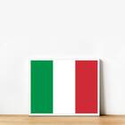 Quadro Decorativo Bandeira Itália 24x18cm Moldura:madeira Pre