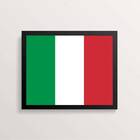 Quadro Decorativo Bandeira Itália 45x34cm - Com Vidro Moldura