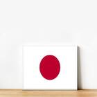 Quadro Decorativo Bandeira Japão 24x18cm Moldura:madeira Bran