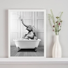 Quadro Decorativo Banheiro- Elefante Banheira 24x18cm Moldura