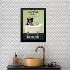 Quadro Decorativo Banheiro Border Collie 24x18cm - Com Vidro