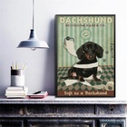 Quadro Decorativo Banheiro Dachshund 33x24cm Moldura:madeira