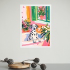 Quadro Decorativo Banheiro Dalmata Flores 45x34cm Moldura Bra