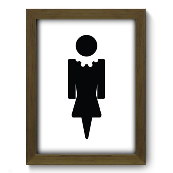 Quadro Decorativo - Banheiro Feminino - 19cm X 25cm - 353qddm