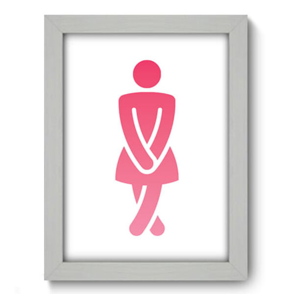 Quadro Decorativo - Banheiro Feminino - 19cm X 25cm - 355qddb