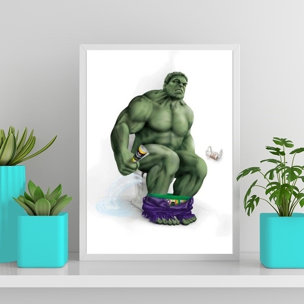 Quadro Decorativo Banheiro Infantil 45x34cm Moldura:madeira B