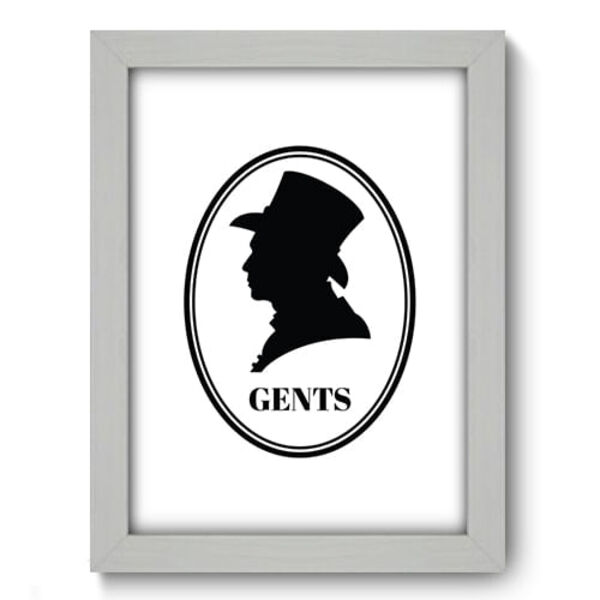 Quadro Decorativo - Banheiro Masculino - 19cm X 25cm - 350qddb