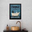 Quadro Decorativo Banheiro Poodle 33x24cm Moldura:madeira Bra