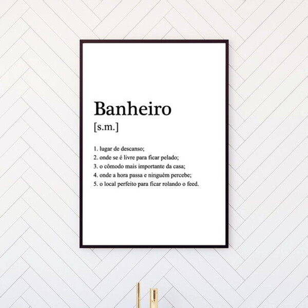 Quadro Decorativo Banheiro Significado 45x34cm - Com Vidro Mo