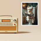 Quadro Decorativo Banheiro - West Highland 33x24cm - Com Vidr