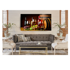 Quadro Decorativo Bar Vinho Taças Uvas Barril 55x100cm