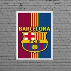 Quadro Decorativo Barcelona Futebol Clube 24x18cm - Com Vidro