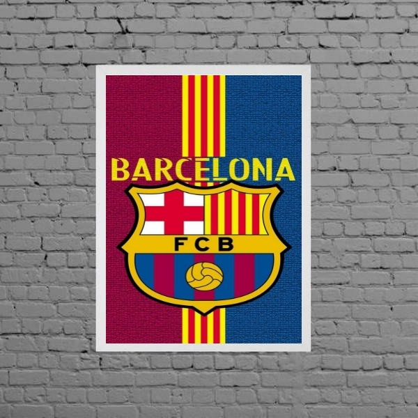 Quadro Decorativo Barcelona Futebol Clube 24x18cm Moldura:mad