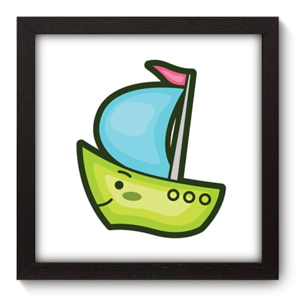 Quadro Decorativo - Barco - 22cm X 22cm - 136qdbp