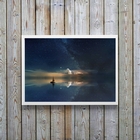 Quadro Decorativo Barco A Deriva- Céu Estrelado 24x18cm Moldu