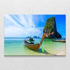 Quadro Decorativo Barco Na Praia De Phra Nang Sem Moldura E S