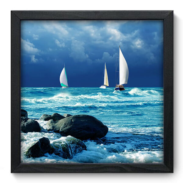 Quadro Decorativo - Barcos - 33cm X 33cm - 015qnpbp