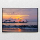 Quadro Decorativo Barcos De Pesca Em Bali Moderno Com Moldura