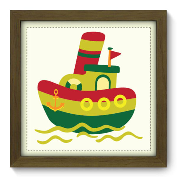 Quadro Decorativo - Barquinho - 22cm X 22cm - 019qdbm