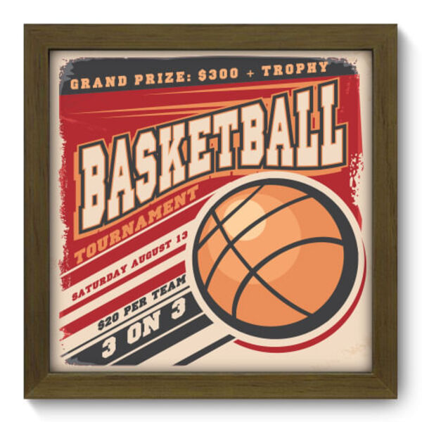 Quadro Decorativo - Basketball - 22cm X 22cm - 012qdem