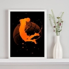 Quadro Decorativo Basquete- Jogador E Bola 45x34cm - Com Vidr