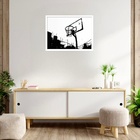 Quadro Decorativo Basquete Gráfico  - 50x70cm Moldura Branca