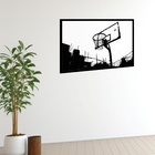 Quadro Decorativo Basquete Gráfico  - 50x70cm Moldura Branca