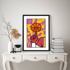 Quadro Decorativo Basquete Pop Art 45x34cm Moldura Preta