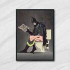 Quadro Decorativo Batman No Banheiro 24x18cm - Com Vidro Mold