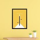 Quadro Decorativo Bauhaus Amarelo - Bicicleta 24x18cm - Com V