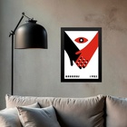 Quadro Decorativo Bauhaus - De Mãos Dadas 33x24cm Moldura Bra