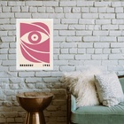 Quadro Decorativo Bauhaus Pink Eye 24x18cm - Com Vidro Moldur