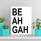 Quadro Decorativo Beahgah 45x34cm Moldura:madeira Preta