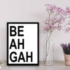 Quadro Decorativo Beahgah 45x34cm Moldura:madeira Preta