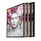 Quadro Decorativo Beautiful Flower Queen Com Moldura Dourada