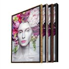 Quadro Decorativo Beautiful Flower Queen Com Moldura Dourada